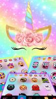 Rainbow Pink Rose Unicorn Keyb screenshot 3