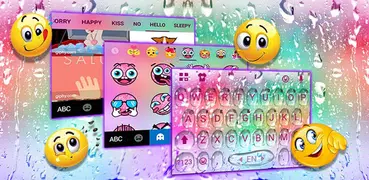 Rainbow Waterdrops Tastatur-Th
