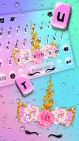 Tema Keyboard Raindrop Unicorn imagem de tela 1