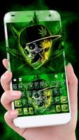 Teclado Rasta Weed Skull Cartaz