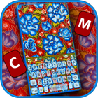 Фон клавиатуры Red Blue Flower иконка