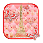 Red Glitter Paris Zeichen