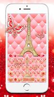 Red Glitter Paris Plakat