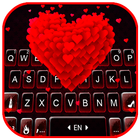 Fond de clavier Red Hearts Lov icône