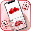 Red Hearts 3D Keyboard Backgro