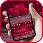 خلفية الكيبورد Red Love Hearts أيقونة