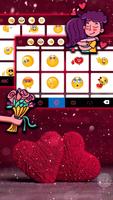 خلفية الكيبورد Red Love Hearts تصوير الشاشة 2