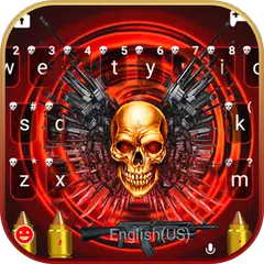 Red Skull Guns Keyboard Theme APK download