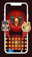 Tema Keyboard Red Skull Guns imagem de tela 3