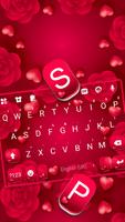 Red Roses Hearts Klavye Arkaplanı Ekran Görüntüsü 1