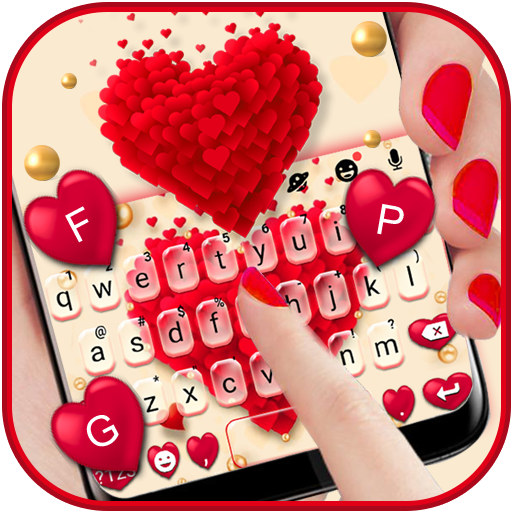 Teclado Red Valentine Hearts