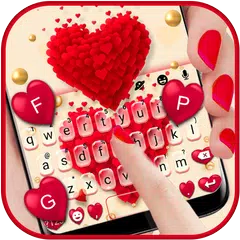 Red Valentine Hearts キーボード アプリダウンロード