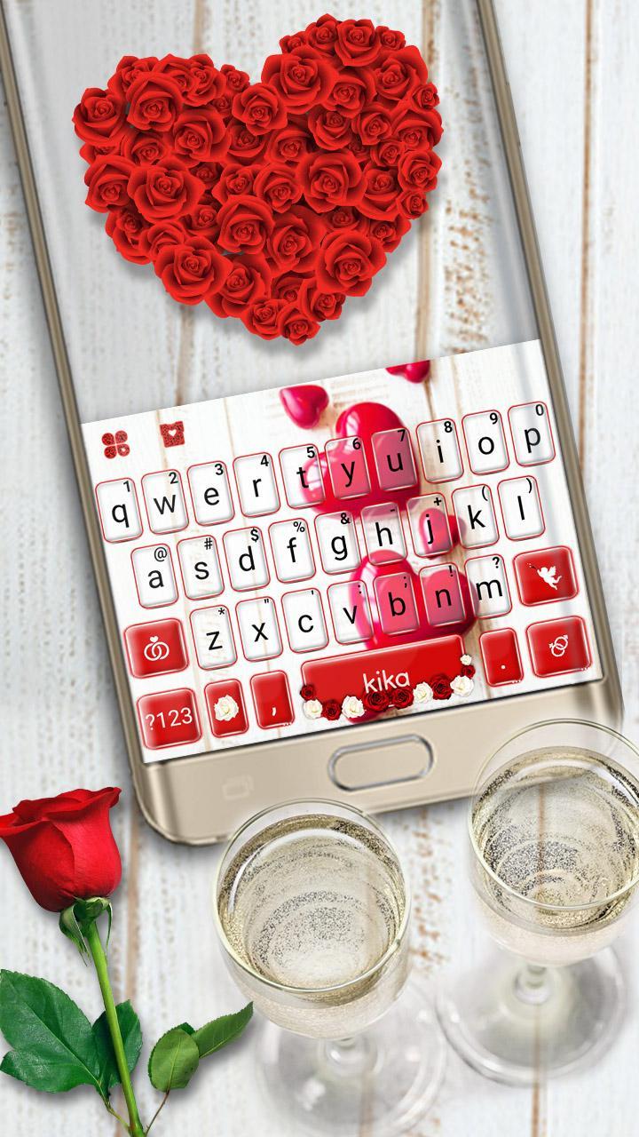 тема для клавиатуры Red Valentines Love постер.