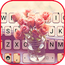 خلفية الكيبورد Retro Rose Vase APK