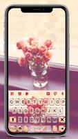 Фон клавиатуры Retro Rose Vase постер
