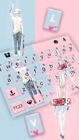 Tema Keyboard Romantic Lover Cartaz