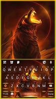 Roaring Fire Wolf Keyboard Bac poster
