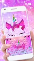 ثيم لوحة المفاتيح Rosy Unicorn الملصق