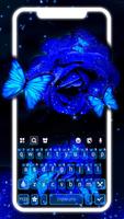 Teclado Rose Blue Butterfly Cartaz