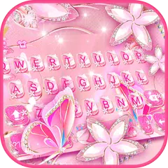 Rose Gold Lux Flower Keyboard  APK download