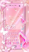 ثيم لوحة المفاتيح Rose Gold Lu الملصق