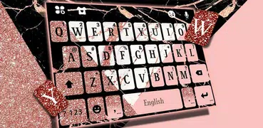 Tema Keyboard Rose Gold Marble Swirl