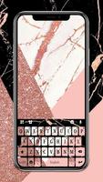 Tema Keyboard Rose Gold Marble Swirl poster