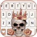 خلفية الكيبورد Rose Gold Skull APK
