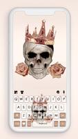 Fond de clavier Rose Gold Skull Affiche