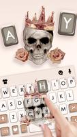 خلفية الكيبورد Rose Gold Skull تصوير الشاشة 1
