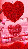 Thème de clavier Rose Love Hea capture d'écran 1