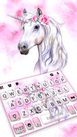 Rose Pink Unicorn Keyboard Bac poster