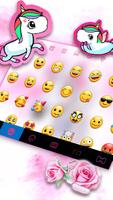 Rose Pink Unicorn Keyboard Bac screenshot 2