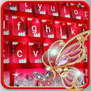 Rose Red Butterfly Teclado APK