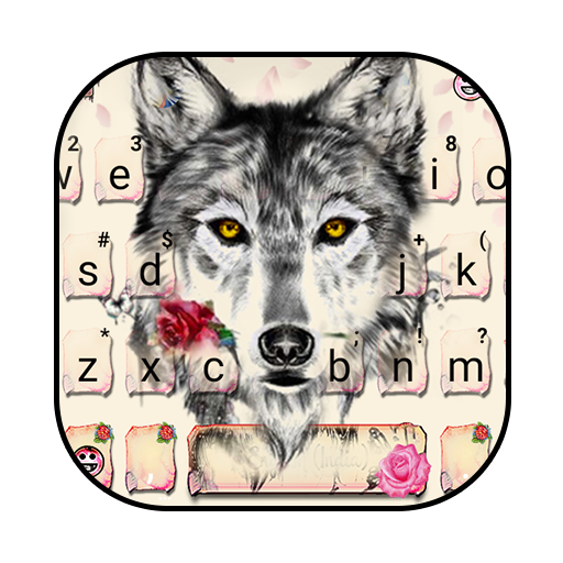 Tema Keyboard Rose Wolf Tattoo