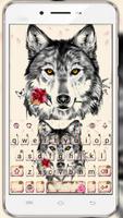 Thème de clavier Rose Wolf Tattoo Affiche