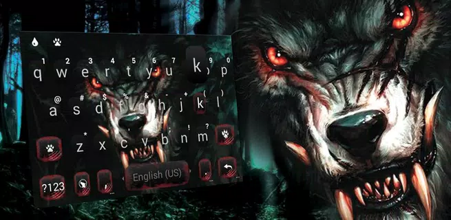 Fierce Scary Wolf Keyboard Theme