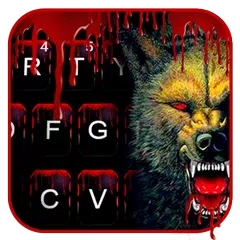 Scary Bloody Wolf Keyboard The
