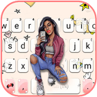 Selfie Cool Girl Tastaturhinte Zeichen