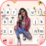 Selfie Cool Girl Tastaturhinte Zeichen