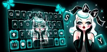 最新版、クールな Sexy Girl のテーマキーボード