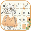 Fond de clavier Sketch Shy Gir