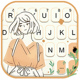 Fond de clavier Sketch Shy Gir icône