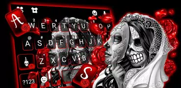 Skull Bride Mask Keyboard Them