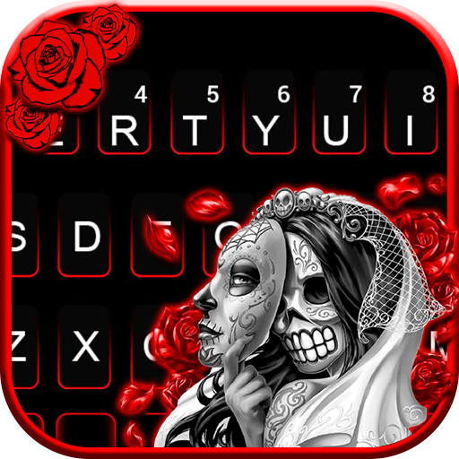 最新版、クールな Skull Bride Mask のテーマキーボード