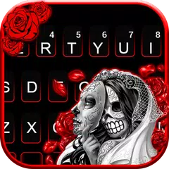 最新版、クールな Skull Bride Mask のテーマキーボード アプリダウンロード