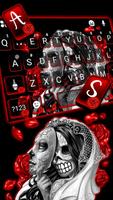 Tema Keyboard Skull Bride Mask imagem de tela 1