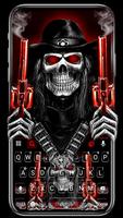 Fond de clavier Skull Fire Gun Affiche