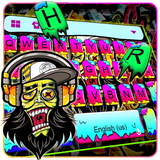 Tema Keyboard Skull Graffiti ícone