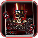 Thème de clavier Skull Pistols Gun icône